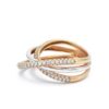 Tricolor 925 Sterling Silver and Diamond Twist Ring - Image 2