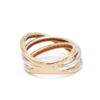 Tricolor 925 Sterling Silver and Diamond Twist Ring - Image 4