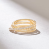 925 Sterling Silver Triple Band Crossover Ring - Image 4