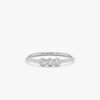 Three-stone bezel ring with 0.11 ctw premium CZ diamonds