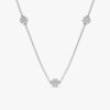 Triple Diamond Ball Station Necklace - Image 2