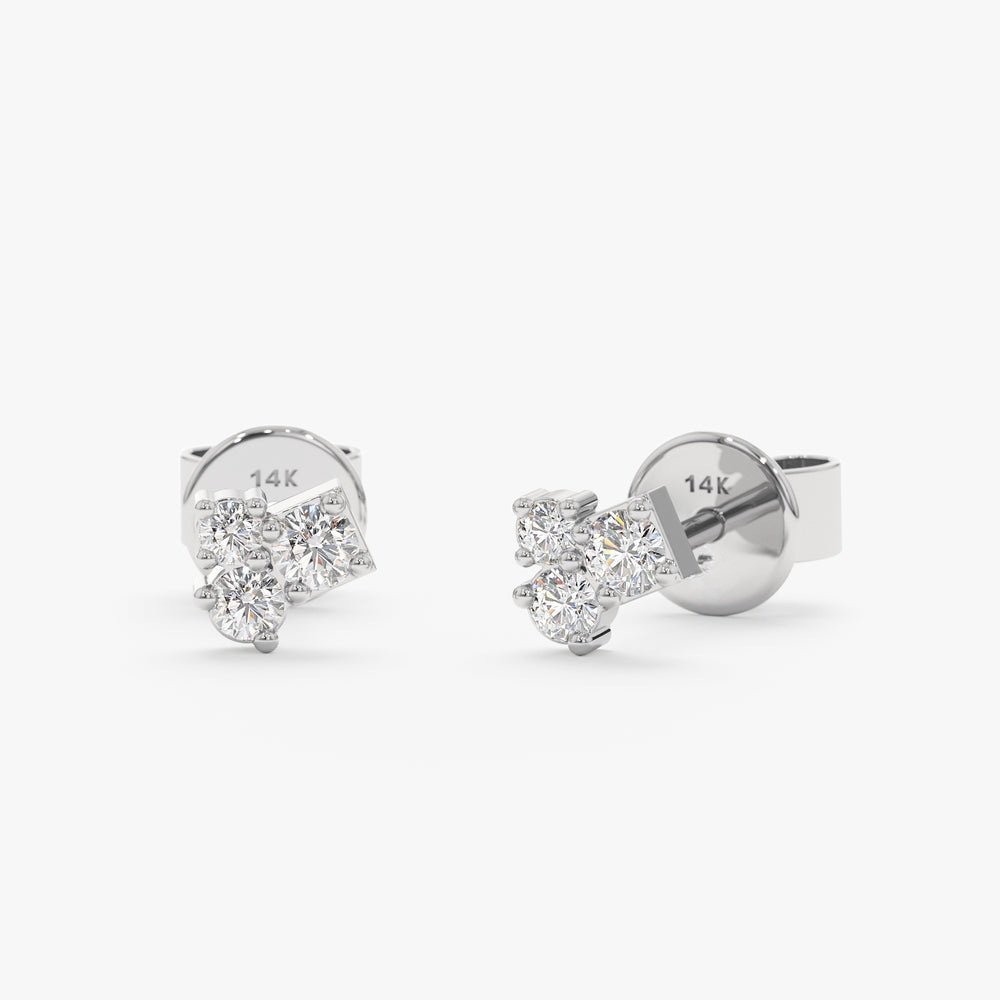 Triple Diamond Cluster Studs