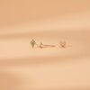 Triple Diamond Marquise Emerald Studs - Image 5