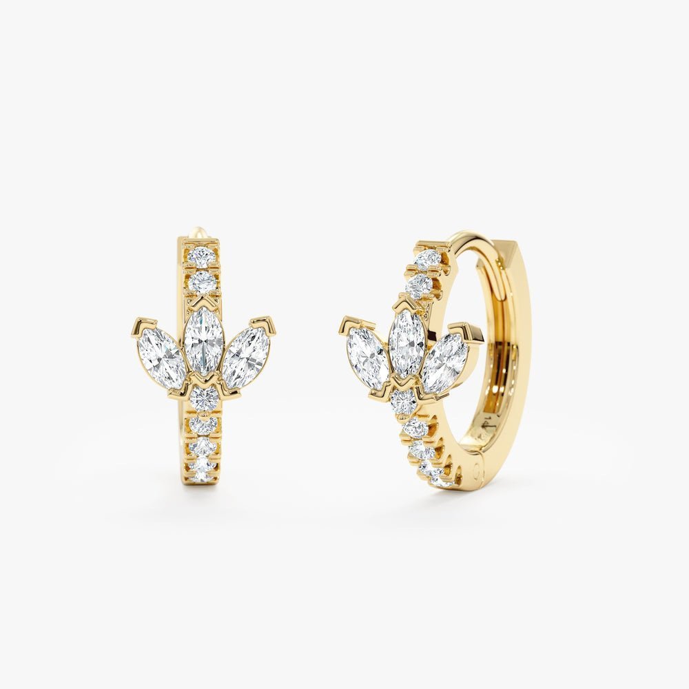 Triple Marquise Diamond Huggies