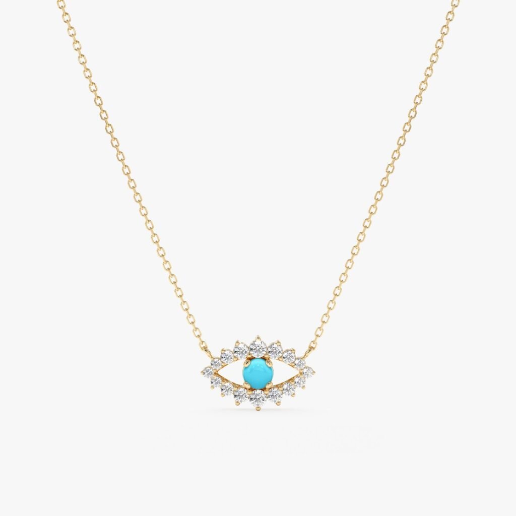 Turquoise Eye Diamond Necklace