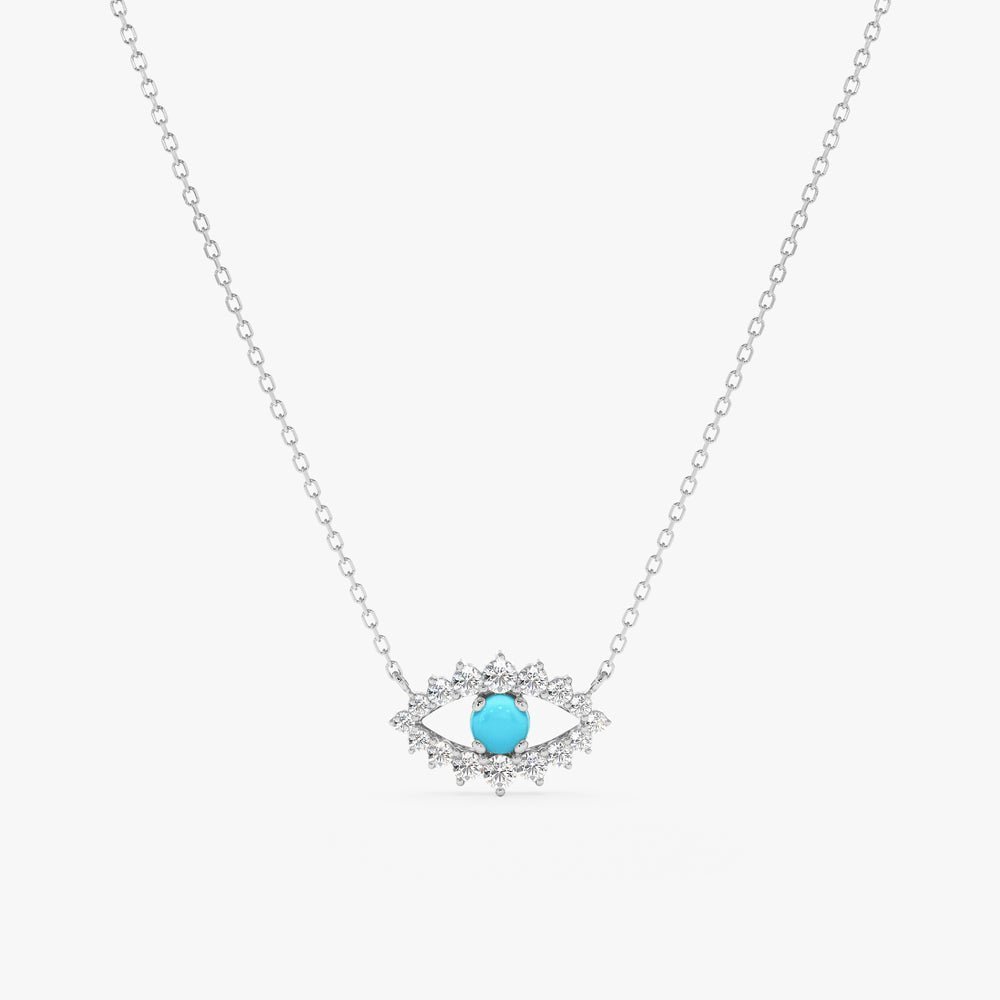 Turquoise Eye Diamond Necklace - Image 3