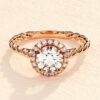 Halo ring with 3.00ct round brilliant CZ diamond