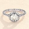 Gold-plated sterling silver engagement ring with twisted band detail