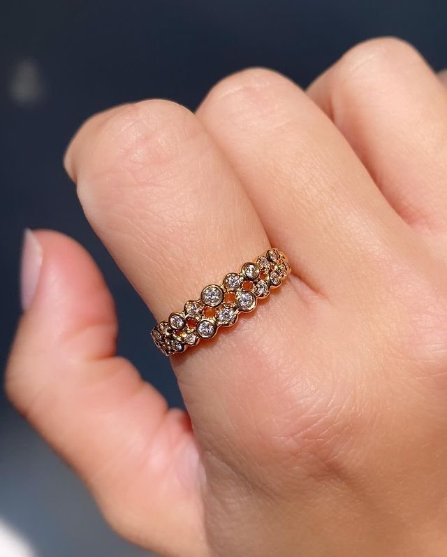 Two Stack Diamond Band | Stack Ring | Diamond Ring | Genuine Diamond Ring