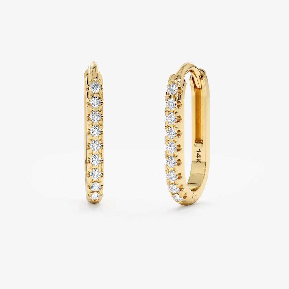 U-Shaped Thin Diamond Hoops
