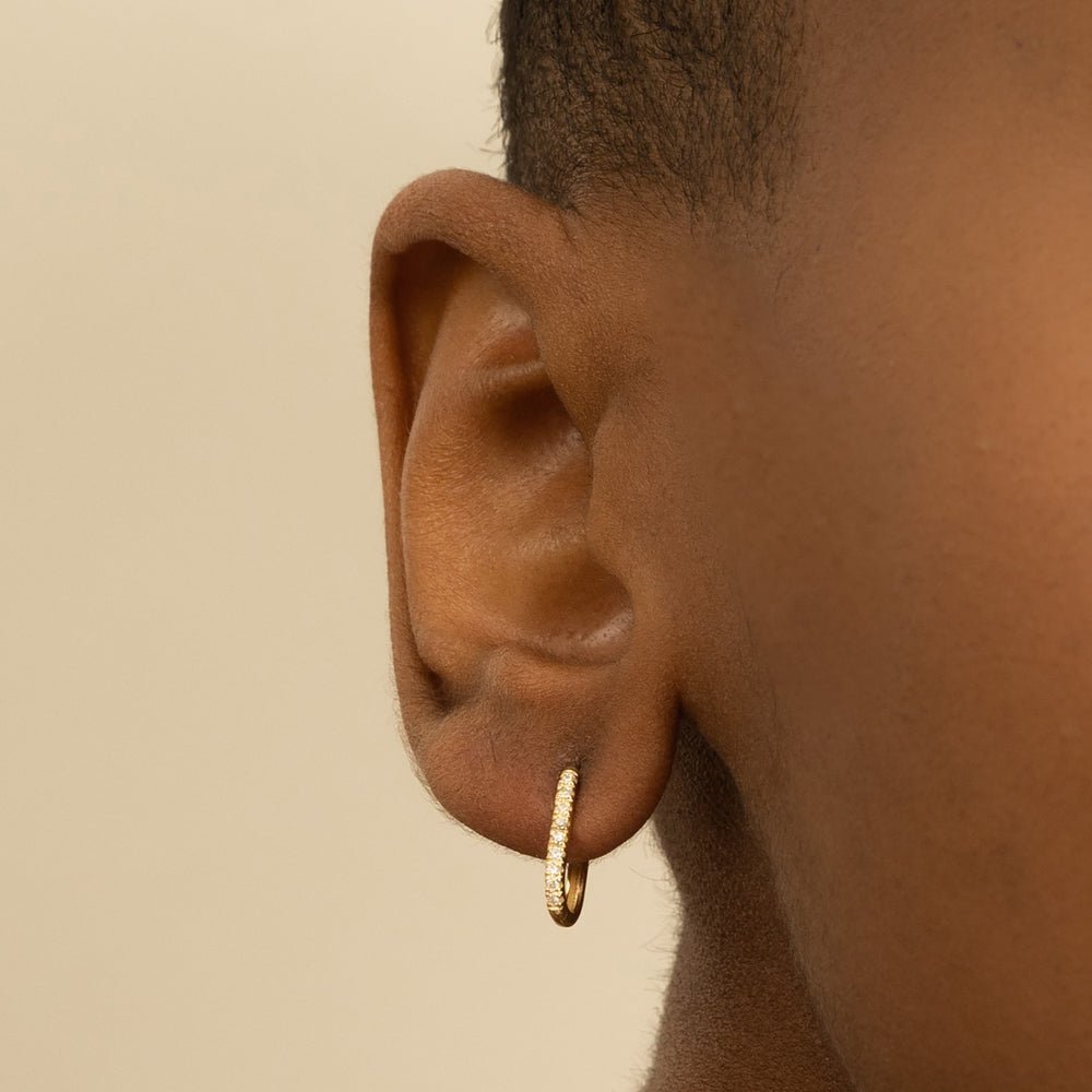 U-Shaped Thin Diamond Hoops - Image 2
