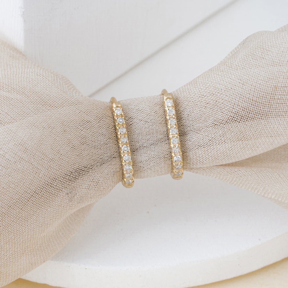 U-Shaped Thin Diamond Hoops - Image 4
