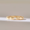 925 Sterling Silver Unique Gear Shaped Diamond Wedding Band - Image 2