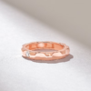 925 Sterling Silver Unique Gear Shaped Diamond Wedding Band - Image 6
