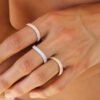 Slim 2.0 mm wedding band with V-shaped design