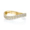 Gold-plated wedding band with subtle pave stone detail
