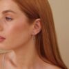 Wavy Diamond Hoop Earrings - Image 4