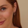 Wavy Diamond Hoop Earrings - Image 5