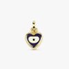 White Enamel Evil Eye Heart Charm - Image 3
