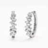Zig Zag Diamond Cluster Hoops - Image 2