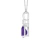 925 Sterling Silver 1.12CT. Amethyst Pear Shape Diamond Pendant - Image 2