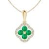 Petite floral pendant in 925 sterling silver with emerald-inspired stones