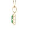 Floral pendant with prong and pavé-set premium CZ emerald and sapphire stones