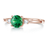 925 Sterling Silver 1.5CT. Classic Three Stone Emerald and White Sapphire Ring - Image 10
