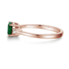 925 Sterling Silver 1.5CT. Classic Three Stone Emerald and White Sapphire Ring - Image 11