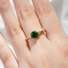 925 Sterling Silver 1.5CT. Classic Three Stone Emerald and White Sapphire Ring - Image 14
