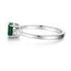 925 Sterling Silver 1.5CT. Classic Three Stone Emerald and White Sapphire Ring - Image 5