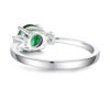 925 Sterling Silver 1.5CT. Classic Three Stone Emerald and White Sapphire Ring - Image 6