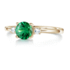 925 Sterling Silver 1.5CT. Classic Three Stone Emerald and White Sapphire Ring - Image 7