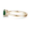 925 Sterling Silver 1.5CT. Classic Three Stone Emerald and White Sapphire Ring - Image 8