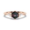 925 Sterling Silver 1.5CT. Hexagon Cut Unique Alexandrite Engagement Diamond Ring Accents