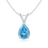 925 Sterling Silver 1.5CT. Pear Shaped Aquamarine Solitaire Pendant