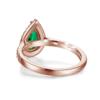 925 Sterling Silver 1.5CT. Pear Shaped Emerald Ring White Sapphire Halo Accents - Image 12