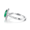925 Sterling Silver 1.5CT. Pear Shaped Emerald Ring White Sapphire Halo Accents - Image 5