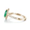 925 Sterling Silver 1.5CT. Pear Shaped Emerald Ring White Sapphire Halo Accents - Image 8