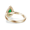 925 Sterling Silver 1.5CT. Pear Shaped Emerald Ring White Sapphire Halo Accents - Image 9