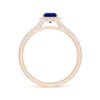 925 Sterling Silver 1.5CT. Pear Shaped Sapphire Ring White Sapphire Halo Accents - Image 2