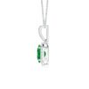 925 Sterling Silver 1.69CT. Vintage Style Oval Emerald Halo Pendant - Image 2