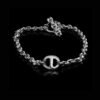 Sterling silver bracelet with a substantial 10MM link