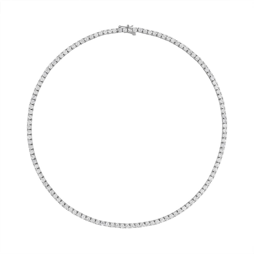 925 Sterling Silver 11 Carat Diamond Tennis Necklace