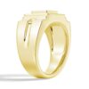 925 Sterling Silver 12MM Diamond Micro Pave Square Stepped Men Wedding Ring - Image 7