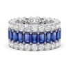 925 sterling silver eternity band with baguette-cut stones