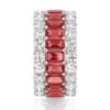 Bold sterling silver band with 15.4ct baguette stones
