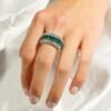 Baguette-cut eternity ring in 925 sterling silver