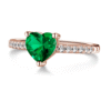 925 Sterling Silver 1CT. Classic Heart Shaped Emerald Ring - Image 10