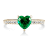 925 Sterling Silver 1CT. Classic Heart Shaped Emerald Ring - Image 2